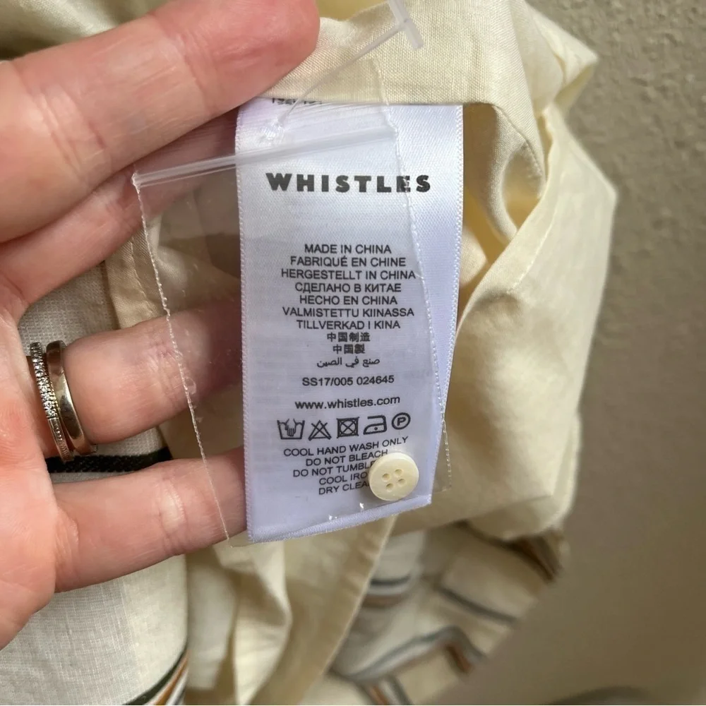WHISTLES UK Margarita Striped Linen Tunic‎ Dress NWOT
